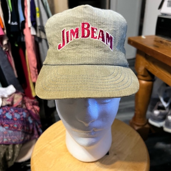 Vintage Jim Bean Corduroy SnapBack Hat - Picture 1 of 7
